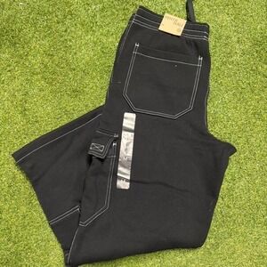 Ninth hall Black cargo pants with white stitching #cargo